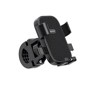 striff bike mobile holder  jaw grip aluminium handlebar mount for motorcycle amp bicycle  secure smartphone stand for maps amp navigation  strong anti-shake hold  durable lightweight  black