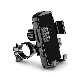 striff mounter mobile holder for bikes motorcycle bicycles jaw grip bike mobile holder aluminium handlebar cellphone holder for maps - black