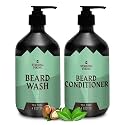 Striking Viking Beard Wash and Conditioner (Tea Tree &amp; Biotin) - Paraben &amp; Sulfate Free Cleansing Care for All Beard Types (10oz Per Bottle)