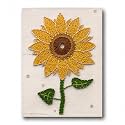 String of the Art Sunflower String Art Kit, American Made DIY Craft Kit for Adults, Stained Pine Wood (16" x 12"), Embroidery Floss, for Beginner to Advanced Crafters, Craft a Handmade Gift