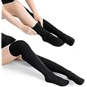 Nyamah Sales Stripe Warm Woolen Thigh High Knee High Leg Warmer Winter Long Boot Cuffs Socks for Women (Pack of 1)