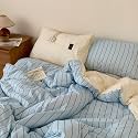 Striped Duvet Cover Twin Blue Striped Beige