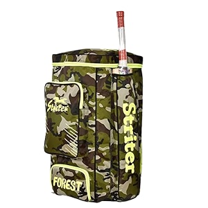 canvas amp nylon padded foam material cricket kit bag with shoes compartment and 2 bat pocket  1 cricket bat