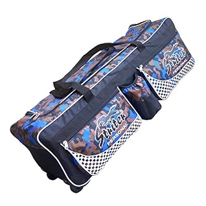 hockey kit bag cum travel duffel bag with rolling wheels - large 38 inch heavy duty - bluebag onlycolors of bag may vary