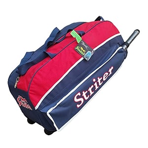 hockey kit bag with rolling wheels - large 30 inch heavy duty -red bag onlycolors of bag may vary