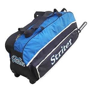 hockey kit bag with rolling wheels - large 30 inch heavy duty -blue bag onlycolors of bag may vary