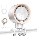 Portable Turbo Stroller Fan with Auto Oscillation & Timer, Rechargeable Clip-On Baby Fan, 10H Runtime, 100-Speed Touch Screen LED Display, 360° Adjustable for Stroller Car Seat Crib Nursery Travel