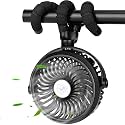 Stroller Fan Mini Portable Fan USB Personal Fan Long Working Handheld Fan 12pcs LED Camping Fan Batterry Operated Fan Clip on Fan for Stroller Home Office Travel Desk