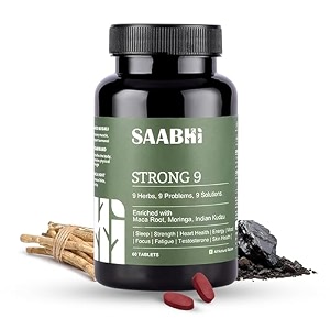 saabhi strong 9 multivitamin for men  sea buckthorn shilajit amp maca root  rich in omega 3679  optimum muscle growth performance amp enhanced immunity  high strength potent formula  helps maintain overall health 60 tablet pack of 1