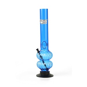16 inch acrylic water pipe -blue ergonomic blue straight tube bong  durable lightweight amp shatter-resistant  easy to clean stable base smoking accessory