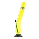 16 Inch Acrylic Water Pipe - Yellow | Classic Straight Tube Bong | Durable, Lightweight &amp; Shatter-Resistant | Easy-Clean, Portable Smoking Accessory