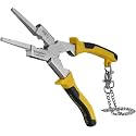 Strong Hand Tools PM12 Deluxe MIG Welding Plier, 8", Rounded &amp; Flat Face Hammer, Fine &amp; Coarse File, Side Pull V-Notch, Retention Chain, Ergonomic Grip