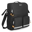 Large Wheelchair Bag with Multiple Pockets, Wheelchair Accessories & Storage Organizer to Hang on Back with Adjustable Straps, Easy-Grip Zippers & Medicine Insulated Pockets, Black