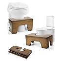 StrongTek Bamboo Toilet Stool, Foldable 7–9 in, 300 lb, Dark Walnut