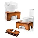 StrongTek Toilet Stool Squat Adult, Foldable Poop Stool, 7–9 in,Brown