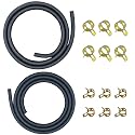Strongthium 1/4" &amp; 5/16" Rubber Gas Fuel Line Hose Set with 12 Pcs Clamps