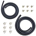 STRONGTHIUM 3/16" &amp; 5/16" Gas Fuel Line Hose Set 2 Size w/ 12 Pcs Clamps