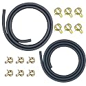 Strongthium 3/16 & 1/4 Rubber Gas Fuel Line Hose Set with 12 Pcs Clamps