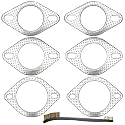 Strongthium 6 Pcs 2.25" 2.5" 3" Exhaust Gasket 2-Bolt