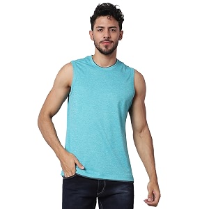 Mens Lycra Blend Sleeveless Fitness Tanks Top