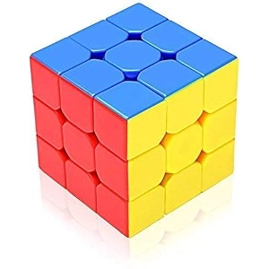 sts magic speed cube 3x3x3 high stability amazing stress reliever cube game easy turning and smooth play puzzle toy multi-color  get rosewood wood key chain absolutely free