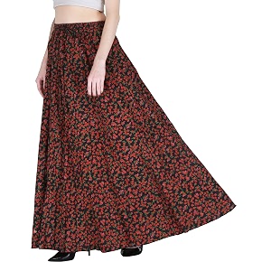sttoffa cotton printed women wear maxi long skirt 4034 inch full length