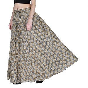 sttoffa cotton printed women wear maxi long skirt 4034 inch full length