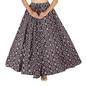 sttoffa cotton printed women wear maxi long skirt 4034 inch full length