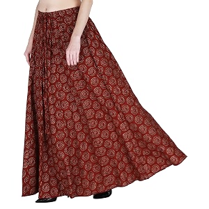 sttoffa cotton printed women wear maxi long skirt 4034 inch full length