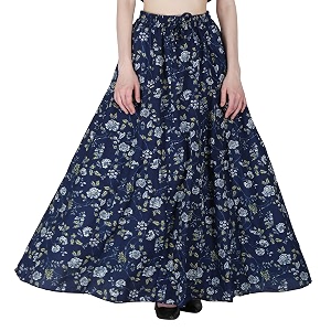 sttoffa cotton printed women wear maxi long skirt 4034 inch full length