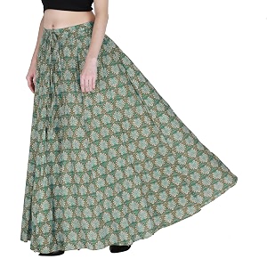 sttoffa cotton printed women wear maxi long skirt 4034 inch full length