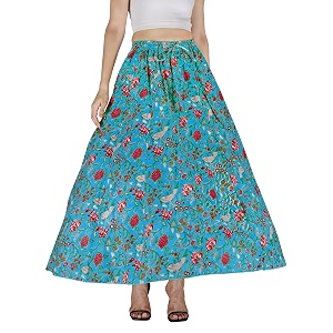 sttoffa cotton printed women wear maxi long skirt 4034 inch full length