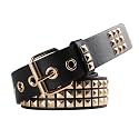 Studded Belt, Metal Punk Rock Rivet Belt with Bright Pyramid Studded for Women Men