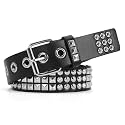 Studded Belt, Metal Punk Rock Rivet Belt with Bright Pyramid Studded for Women Men