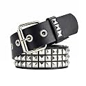 Studded Belt, Metal Punk Rock Rivet Belt with Bright Pyramid Studded for Women Men