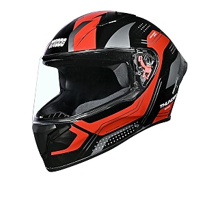 studds thunder d2 draken isi and dot certified full face helmet for men and women with spoiler and clear visor bl n2 m