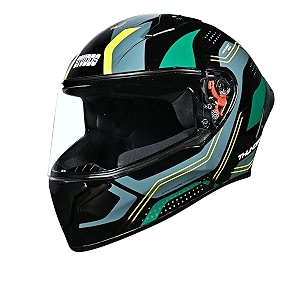 studds thunder d2 draken isi and dot certified full face helmet for men and women with spoiler and clear visor