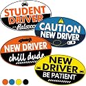 4Pcs Funny Student Driver Magnets - Reflective Safety Signs for Car