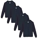 Studio 3 Boy’s - 4-Pack School Uniform Short and Long Sleeve Pique Polo Shirts