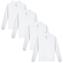 Studio 3 Boy’s - 4-Pack School Uniform Short and Long Sleeve Pique Polo Shirts