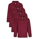 Studio 3 Boy’s - 4-Pack School Uniform Short and Long Sleeve Pique Polo Shirts