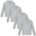 Studio 3 Boy’s - 4-Pack School Uniform Short and Long Sleeve Pique Polo Shirts