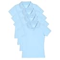 Studio 3 Girls' 4-Pack Soft Jersey Short Sleeve Polo Shirts