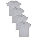 Studio 3 Girls' 4-Pack Soft Jersey Short Sleeve Polo Shirts