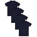 Studio 3 Girls' 4-Pack Soft Jersey Short Sleeve Polo Shirts