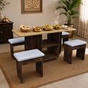 Studio Kook Bonbon 4 Seater Folding Dining Table Set with Inbuilt Stools