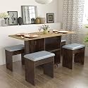 Studio Kook Bonbon 4 Seater Folding Dining Table Set with Inbuilt Stools