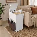 Studio Kook SEZ Sofamate Right Side Table with Storage, Moonshine White