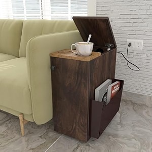 studio kook sez sofamate left side table with storage junglewood
