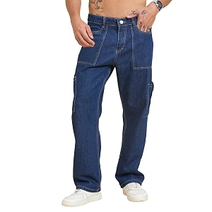 STUDIO NEXX Mens Baggy fit Denim Cargo